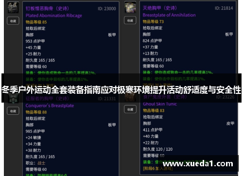 冬季户外运动全套装备指南应对极寒环境提升活动舒适度与安全性